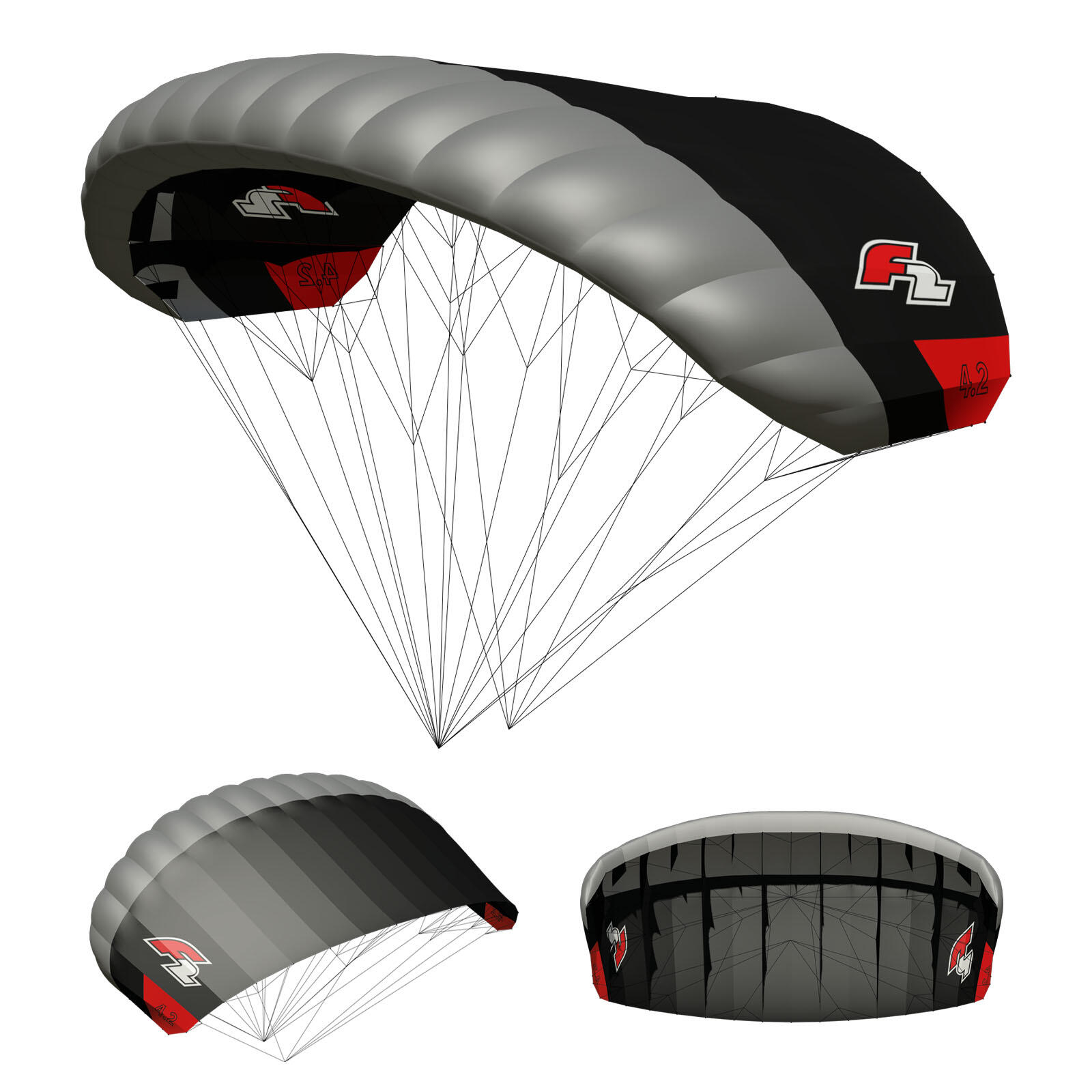 F2 F2  Parawing Move Pro Wingfoil Wing  3,5qm Schwarz 2025