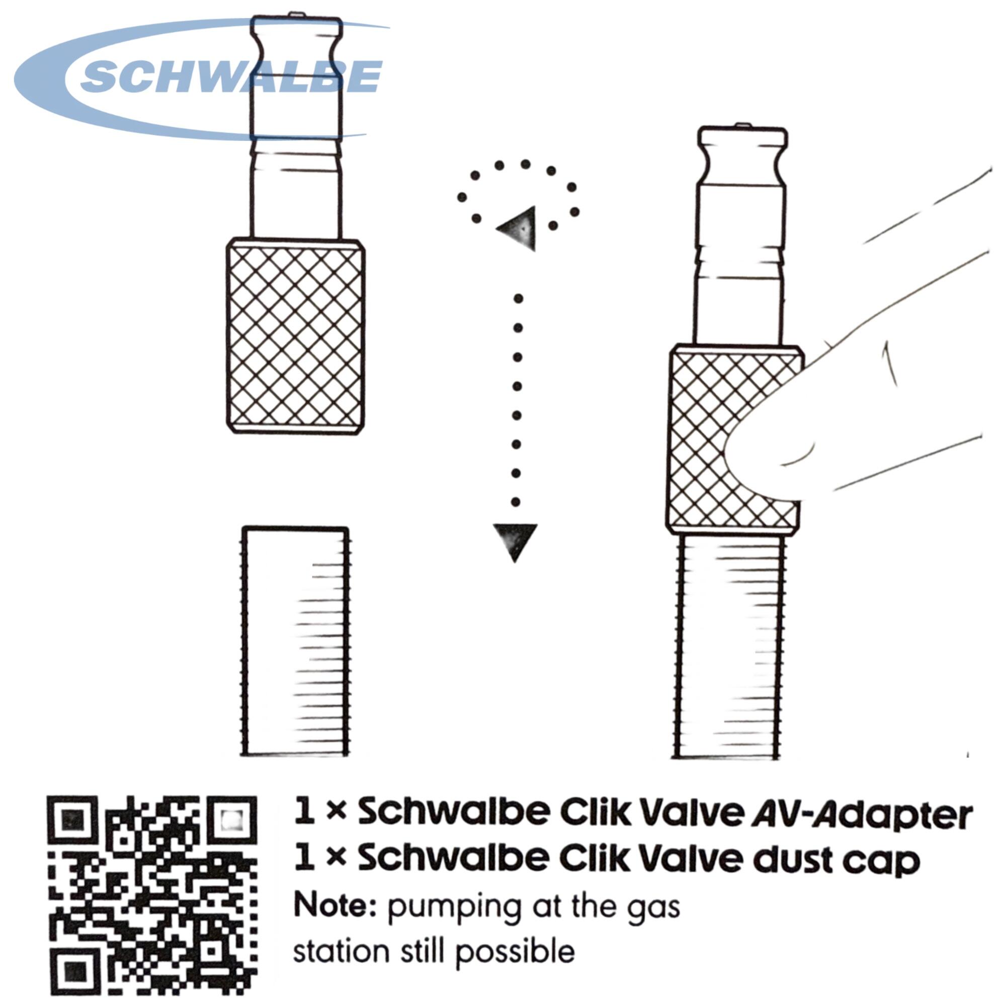 Schwalbe Fahrrad Clik Valve SCV System (AV) Auto Ventil Set 2/7