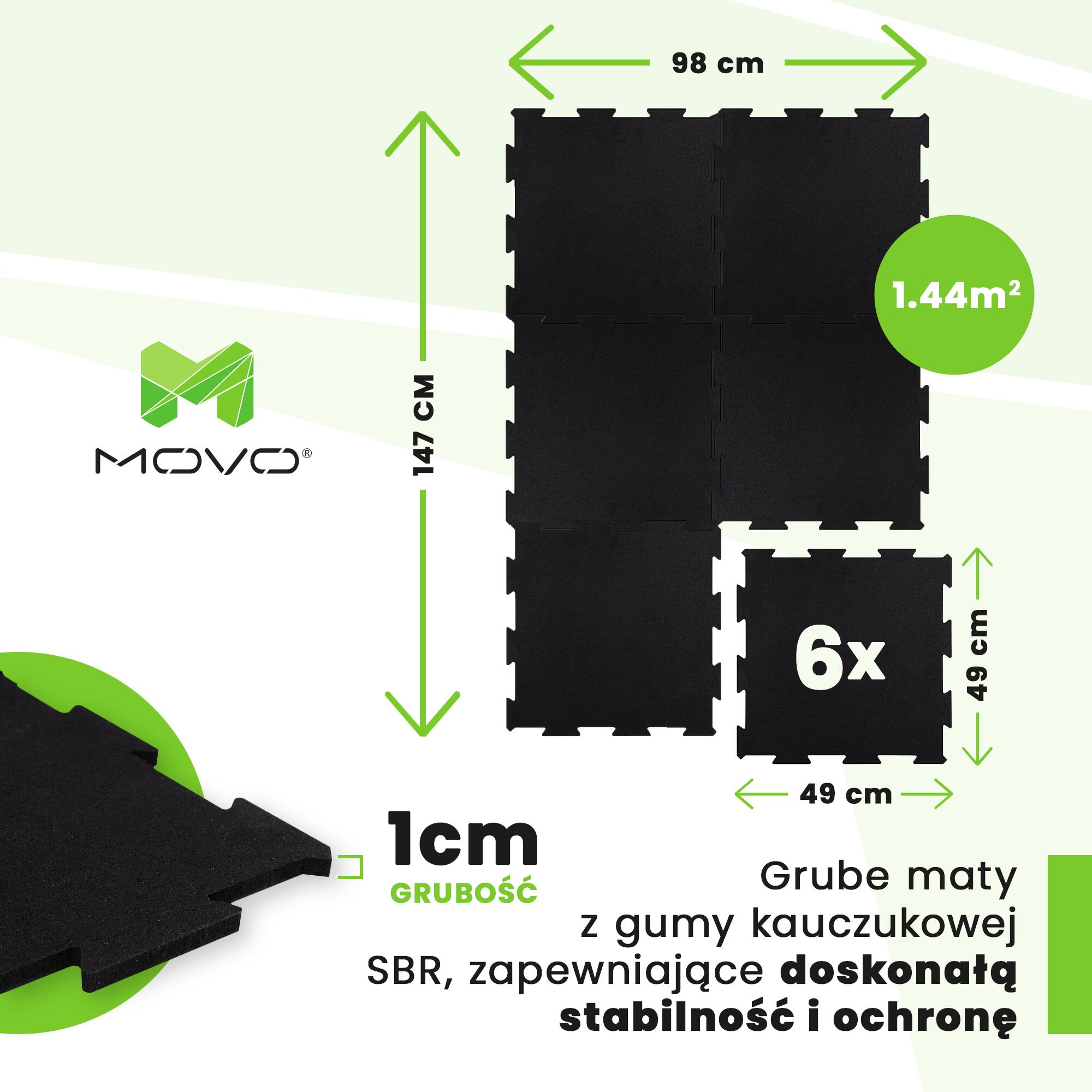 MOVO PODŁOGA DO TRENINGU PUZZLE FLOOR BLACK 49x49 - ZESTAW 6 SZTUK PUZZLI 3/7