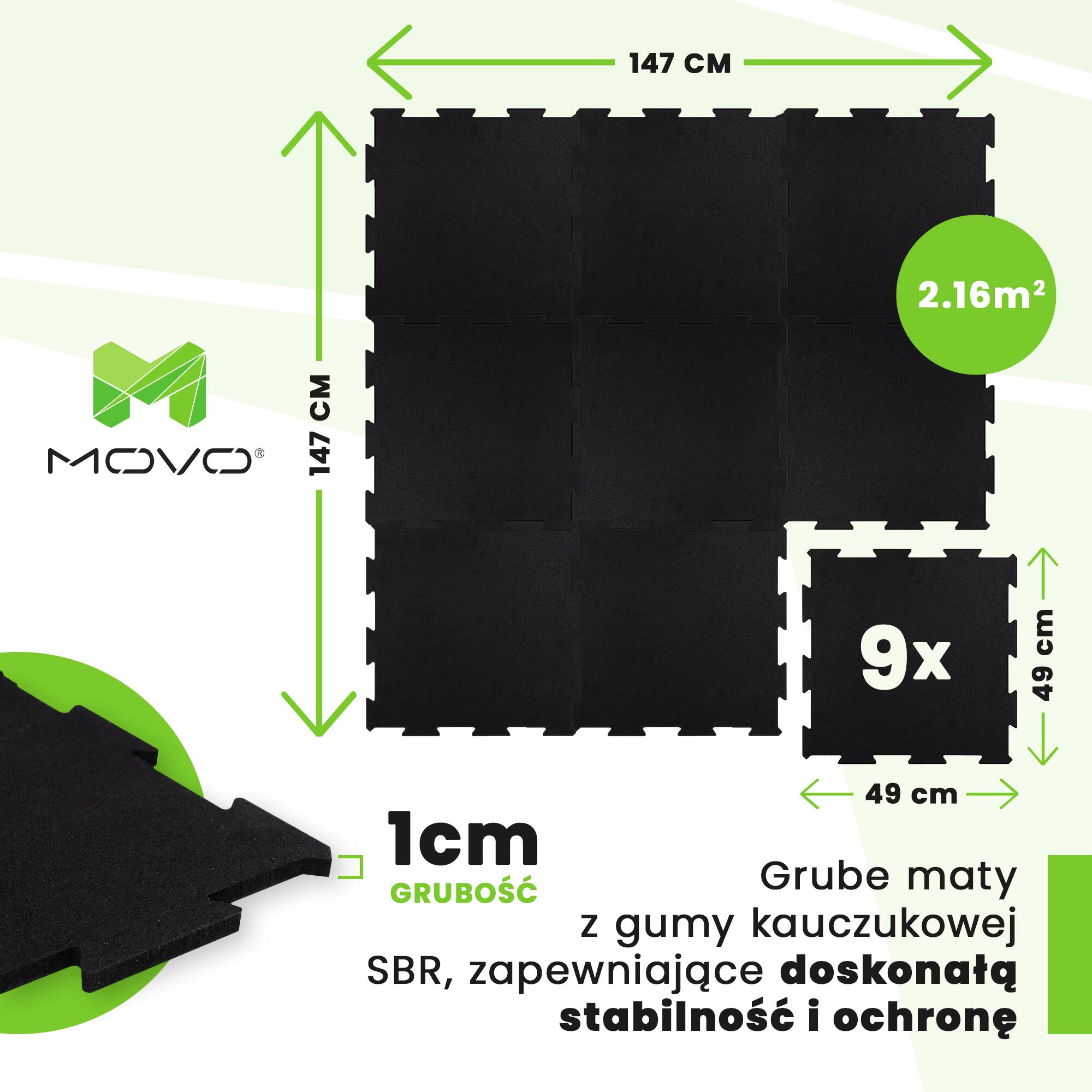 Podłoga do Treningu Puzzle Floor Black 49x49 - zestaw 9 sztuk 3/7