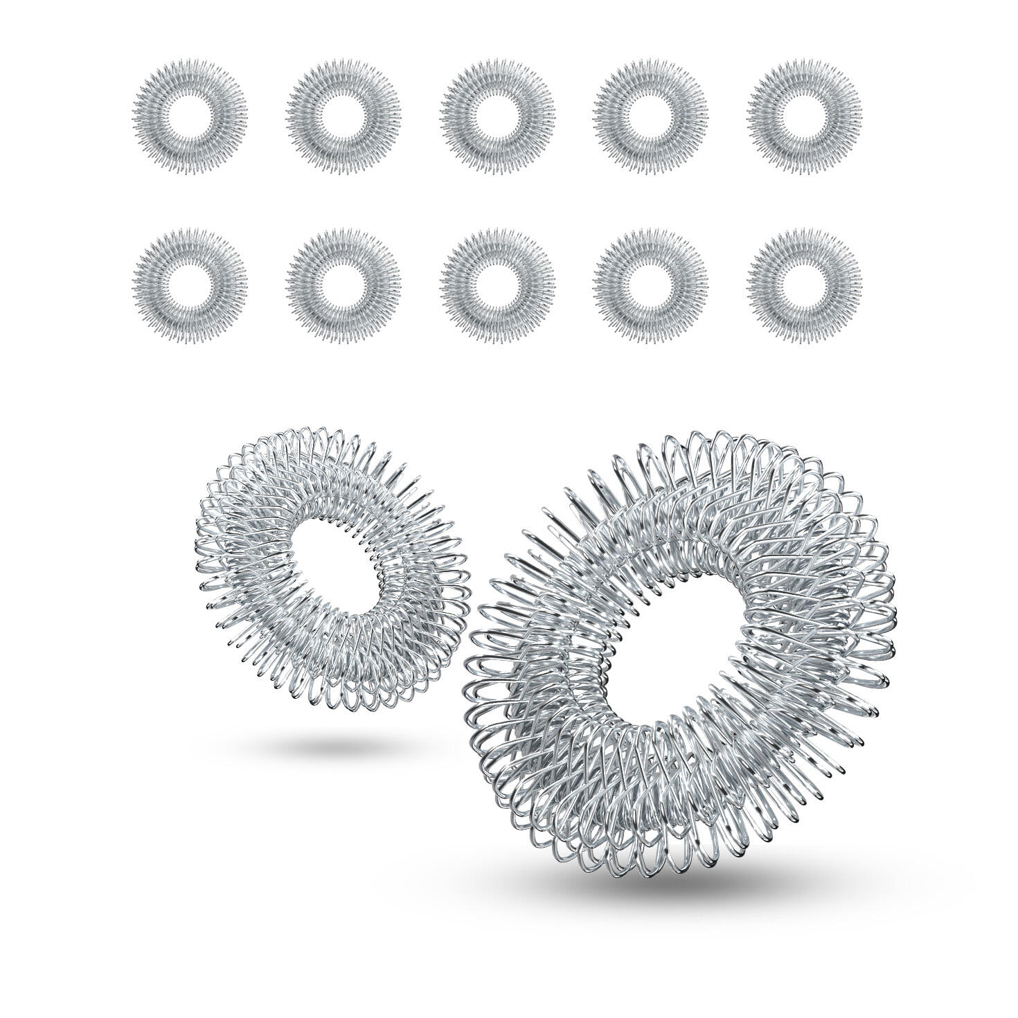 10 Bagues d’Acupression en Acier Inox – Anneaux de Massage Anti-Stress 7/7