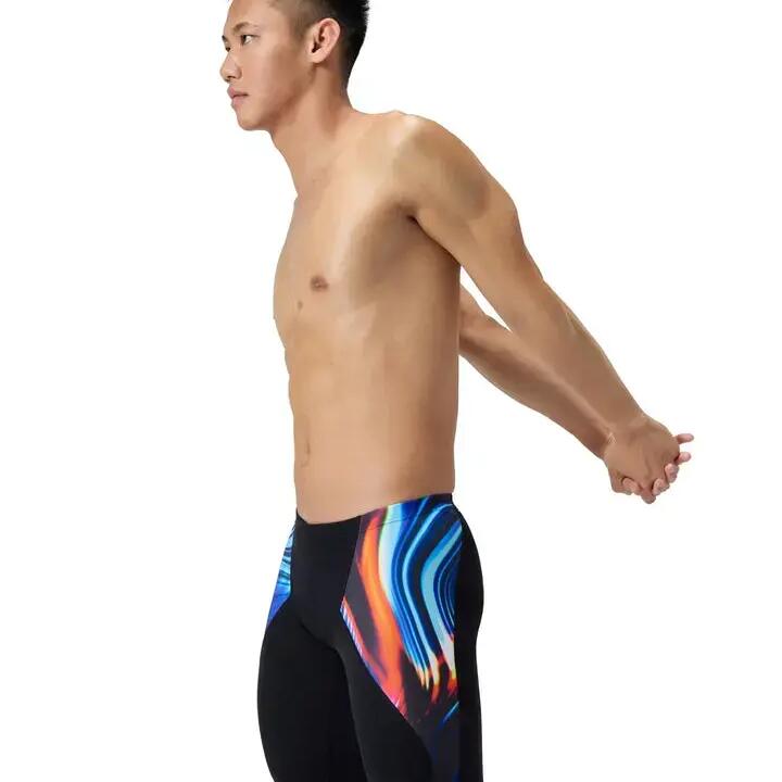 Speedo Allover Digital V-Cut Swim Jammer - Black/Multi