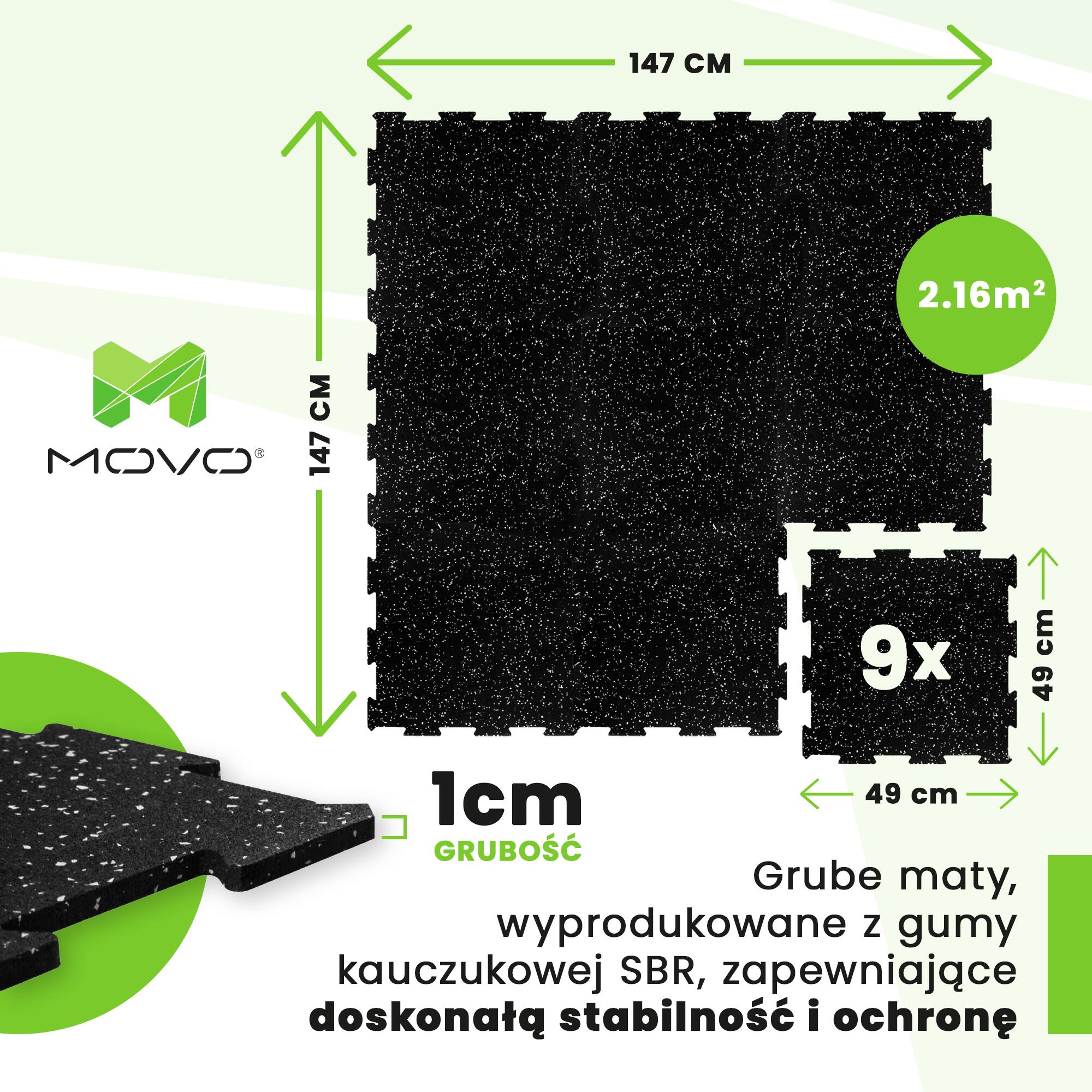 Podłoga do Treningu MOVO Puzzle Floor mosaic grey 49x49 | mata | 9 sztuk 3/7