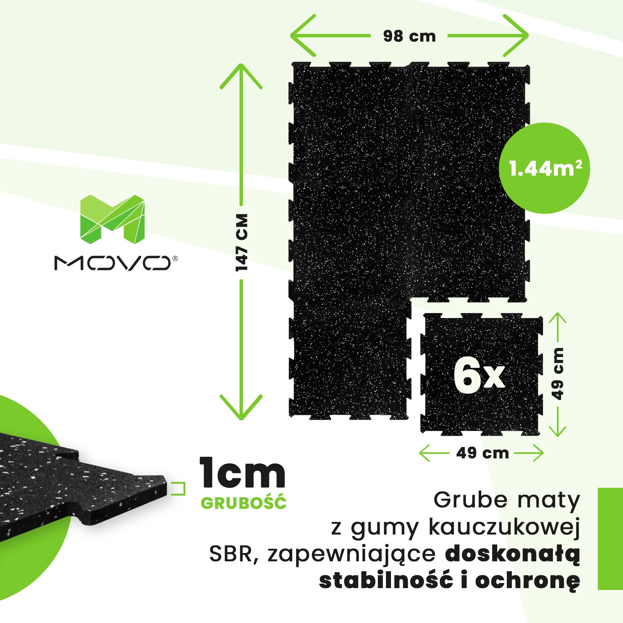 Podłoga do Treningu MOVO Puzzle Floor mosaic grey 49x49 | mata | 6 sztuk 2/7