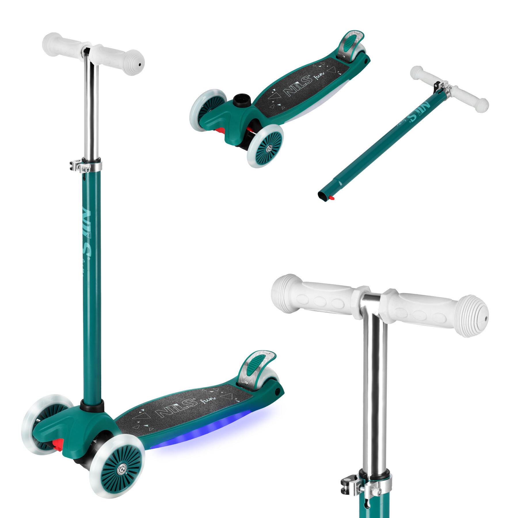 NILS FUN Dětská tříkolová koloběžka NILS Fun HLB1310 s LED