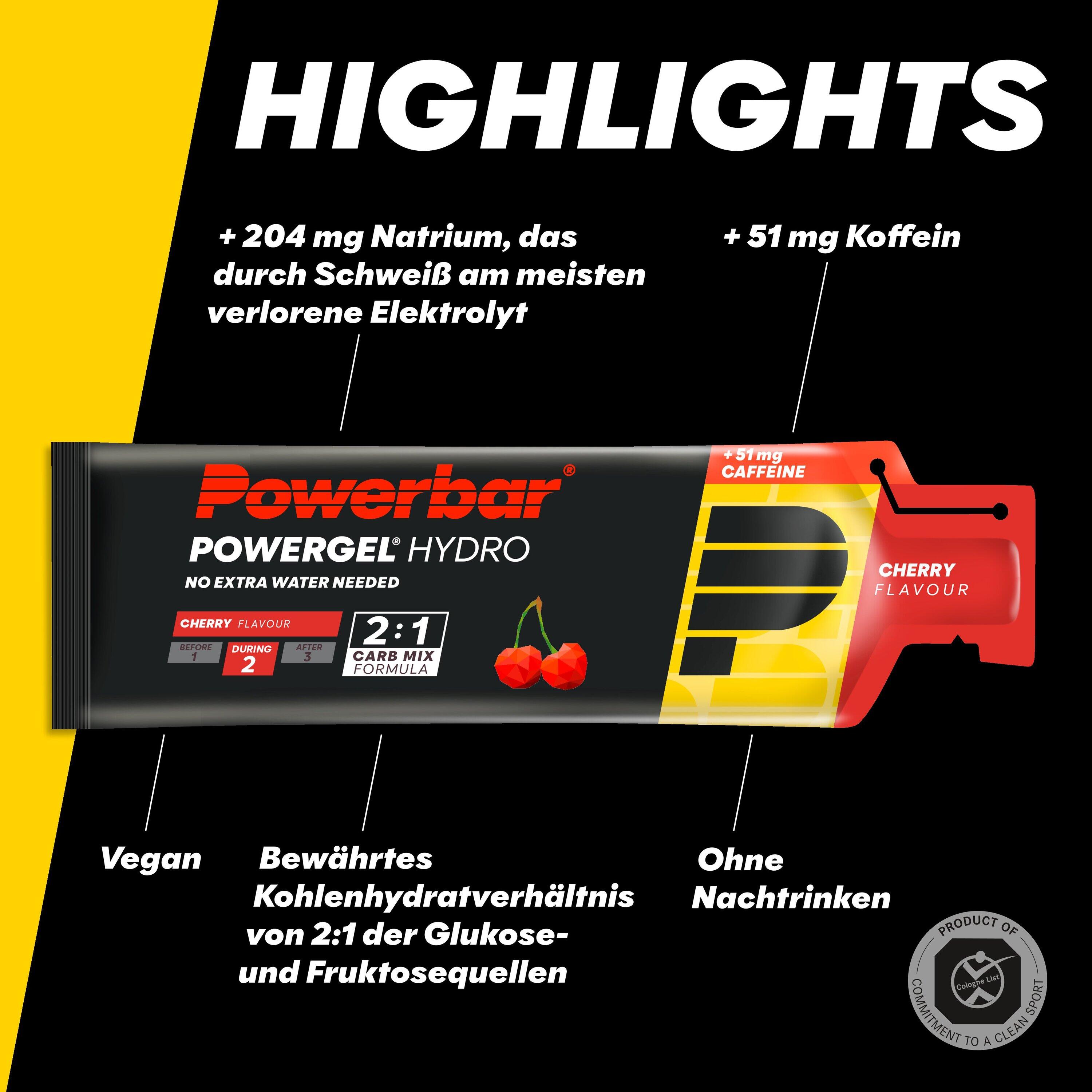 Powerbar PowerGel Hydro (24x67ml) Cherry (with caffeine) 4/5