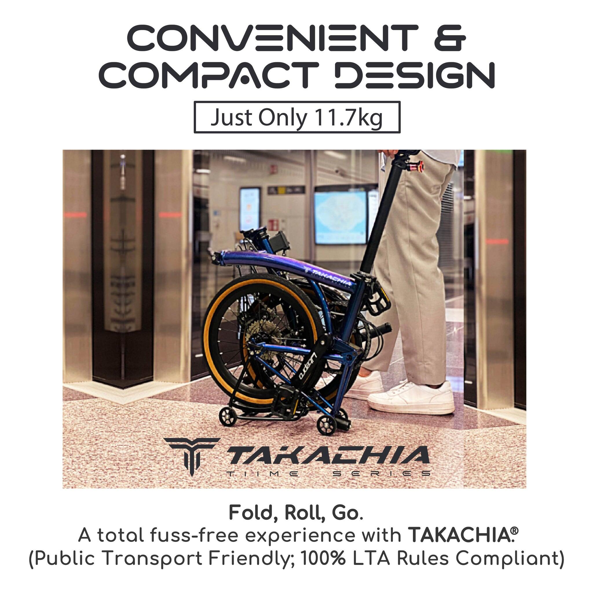 TAKACHIA TIIME SERIES C20 PRO 9-SPEED TRIFOLD BIKE [METALLIC RED