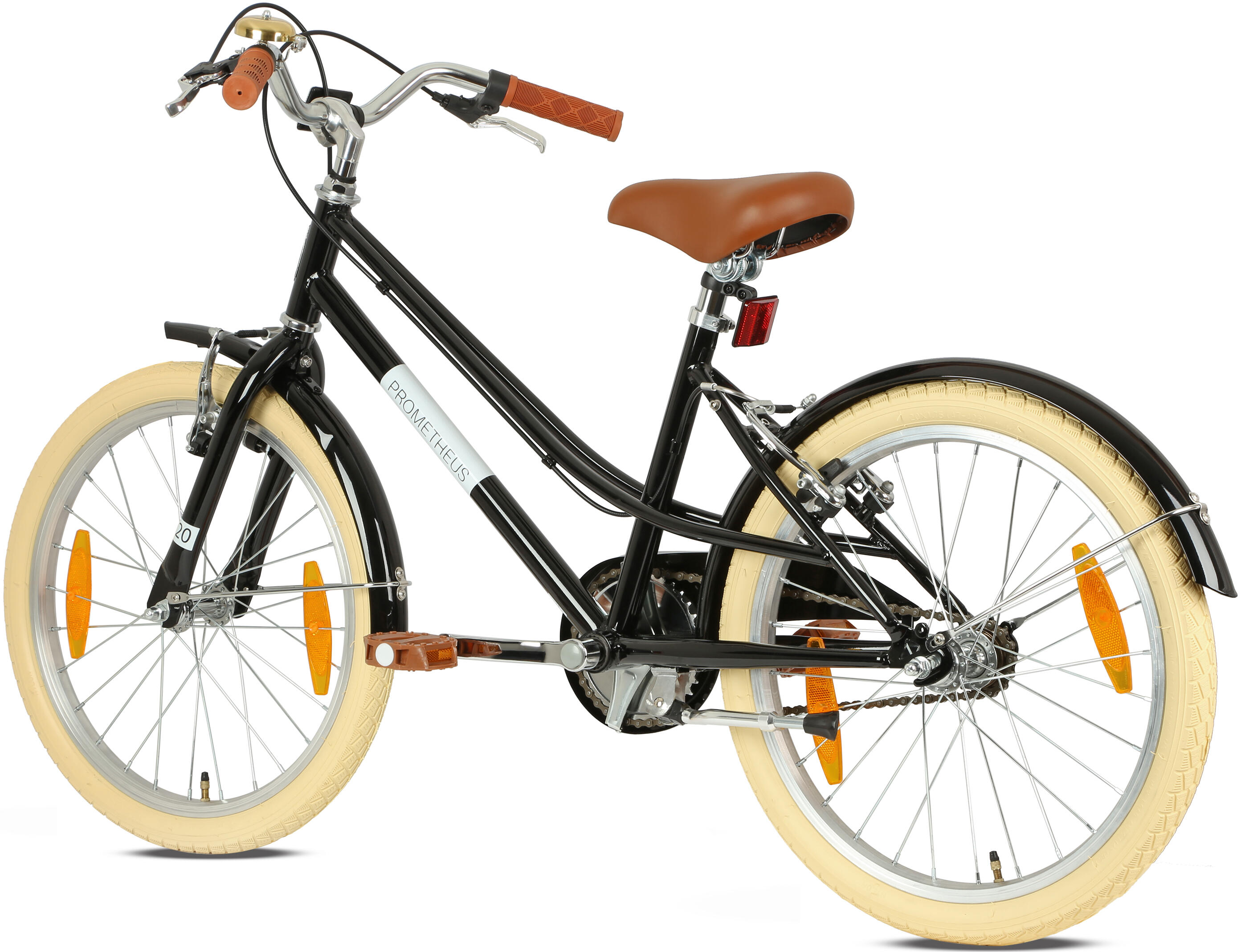 Kinderfiets 20 inch vanaf 6 -7 jaar – Retro/Vintage look, V-brake & standaard 4/8