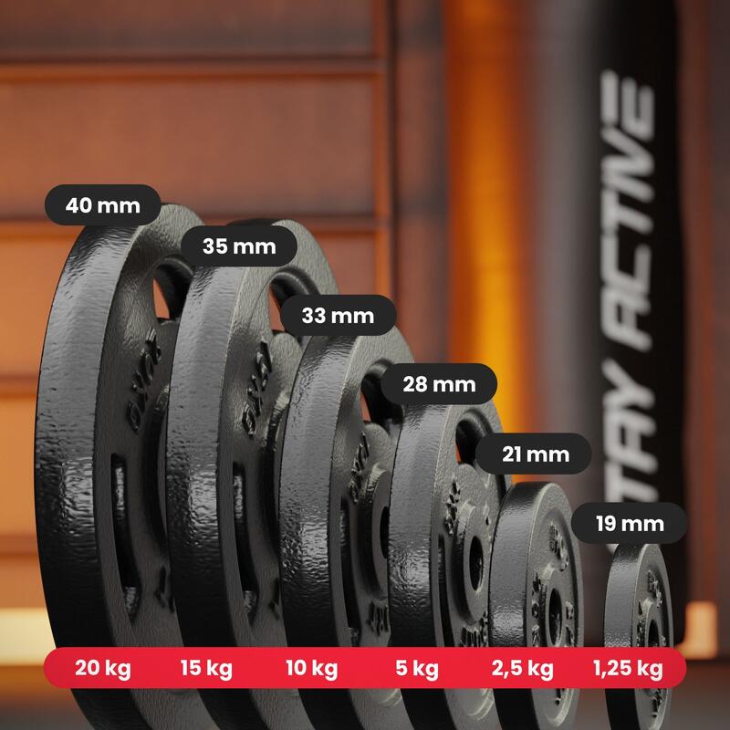 Zestaw obciążeń żeliwnych do sztangi Hop-Sport HS-I30D 2x10kg