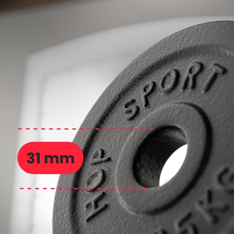 Zestaw obciążeń żeliwnych do sztangi Hop-Sport HS-I30C 30kg (2x5, 4x2.5, 8x1.25)