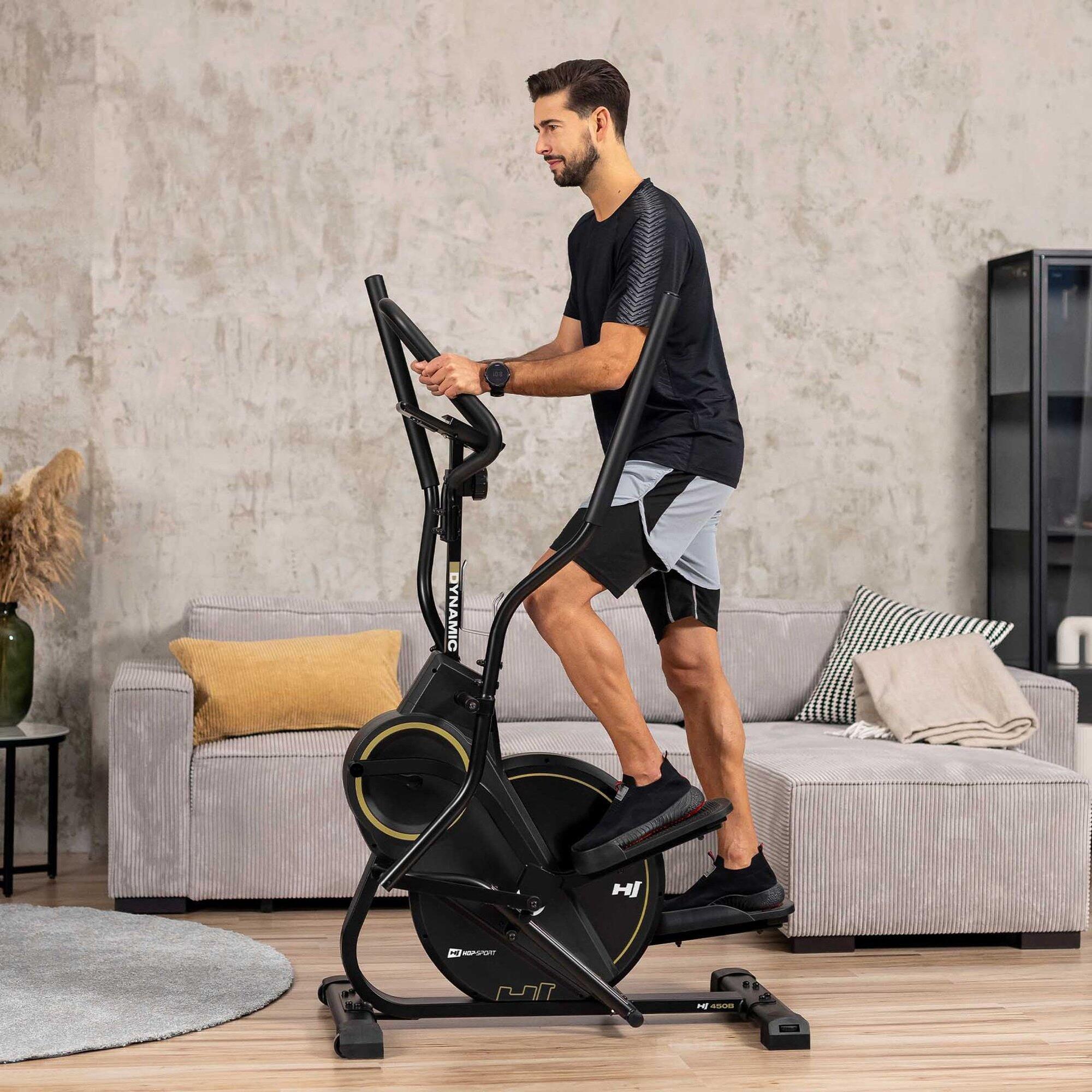 Vélo elliptique climber stepper magnétique Hop-Sport HS-450B Dynamic, Doré 7/7