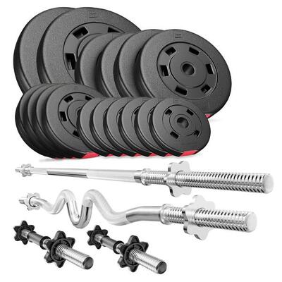 Set aus Verbundgewichten Langhantel Hop-Sport Premium 76kg
