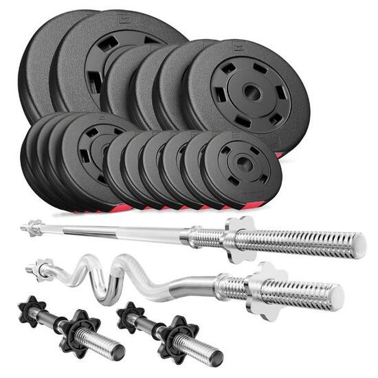 Set aus Verbundgewichten Langhantel Hop-Sport Premium 76kg