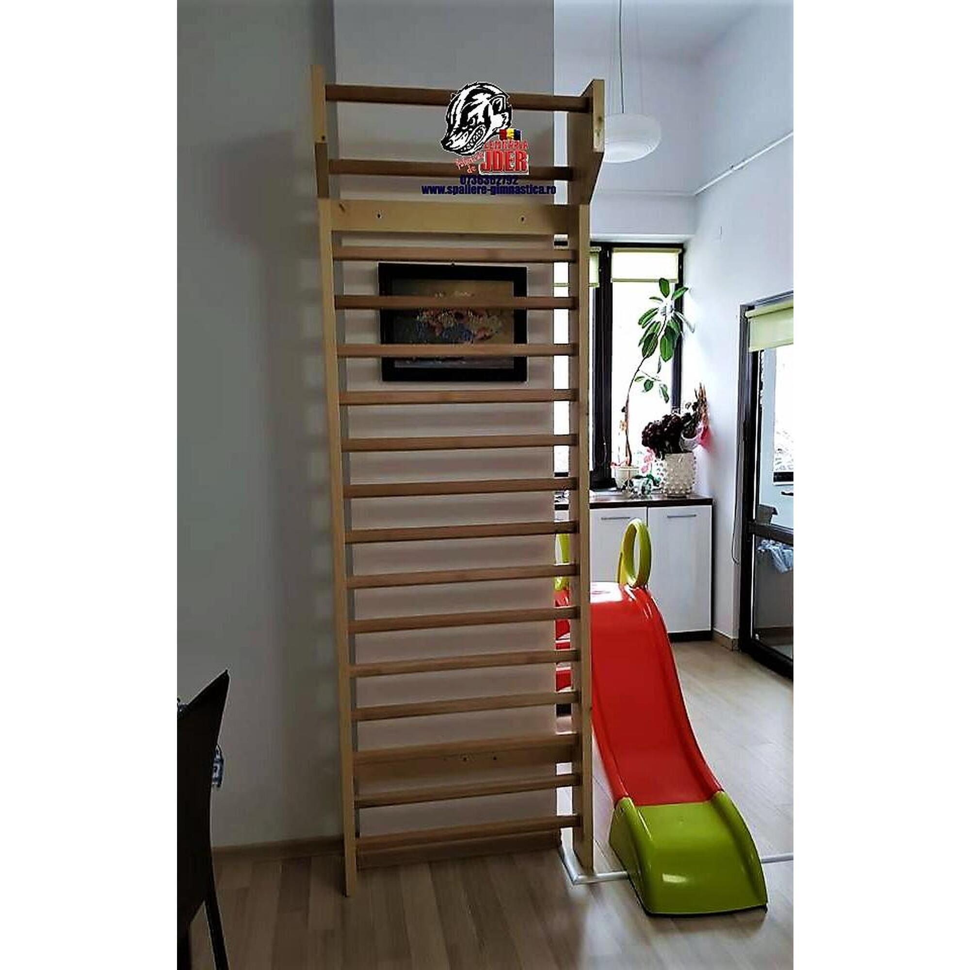 Spalier Gimnastica SCHROTH, 230x85 cm, lacuit natur, 14 bare - M23085L