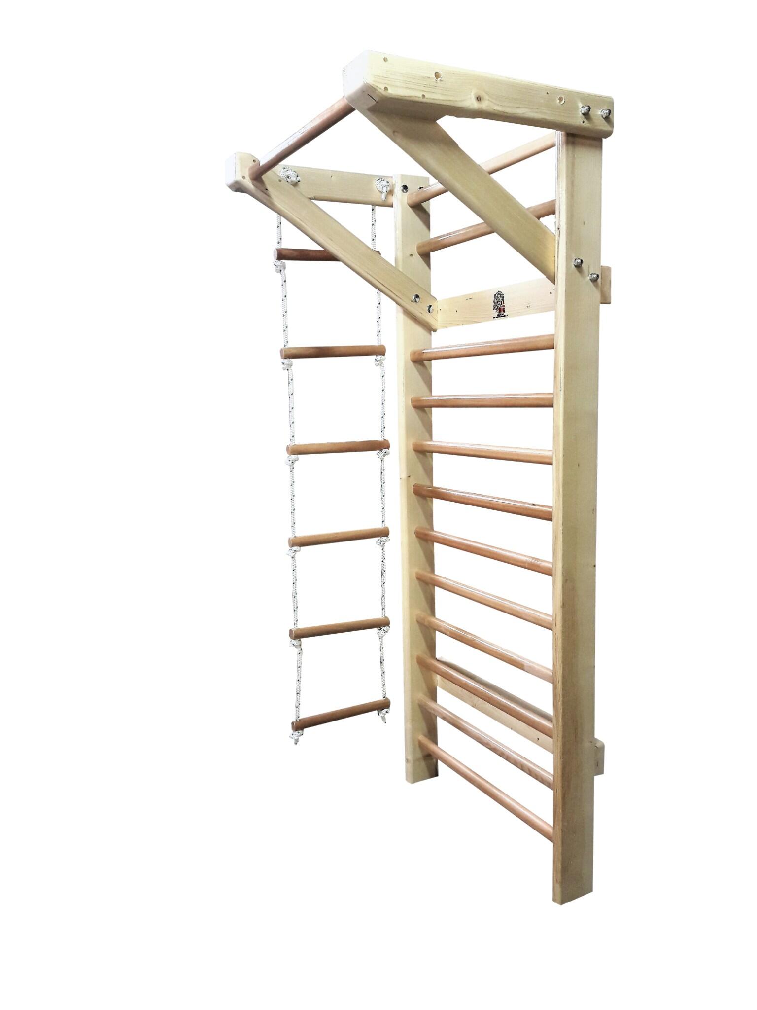 Spalier Gimnastica, 200x80 cm, Multifunctional, Lacuit Natur, 12 Bare - M7120L