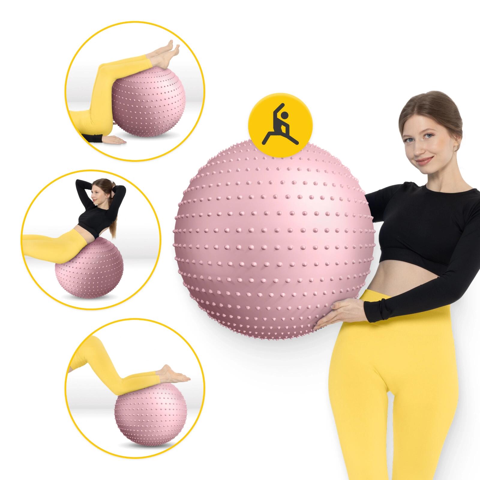 Piłka dmuchana do ćwiczeń z wypustkami 4FIZJO 65 cm 2/7