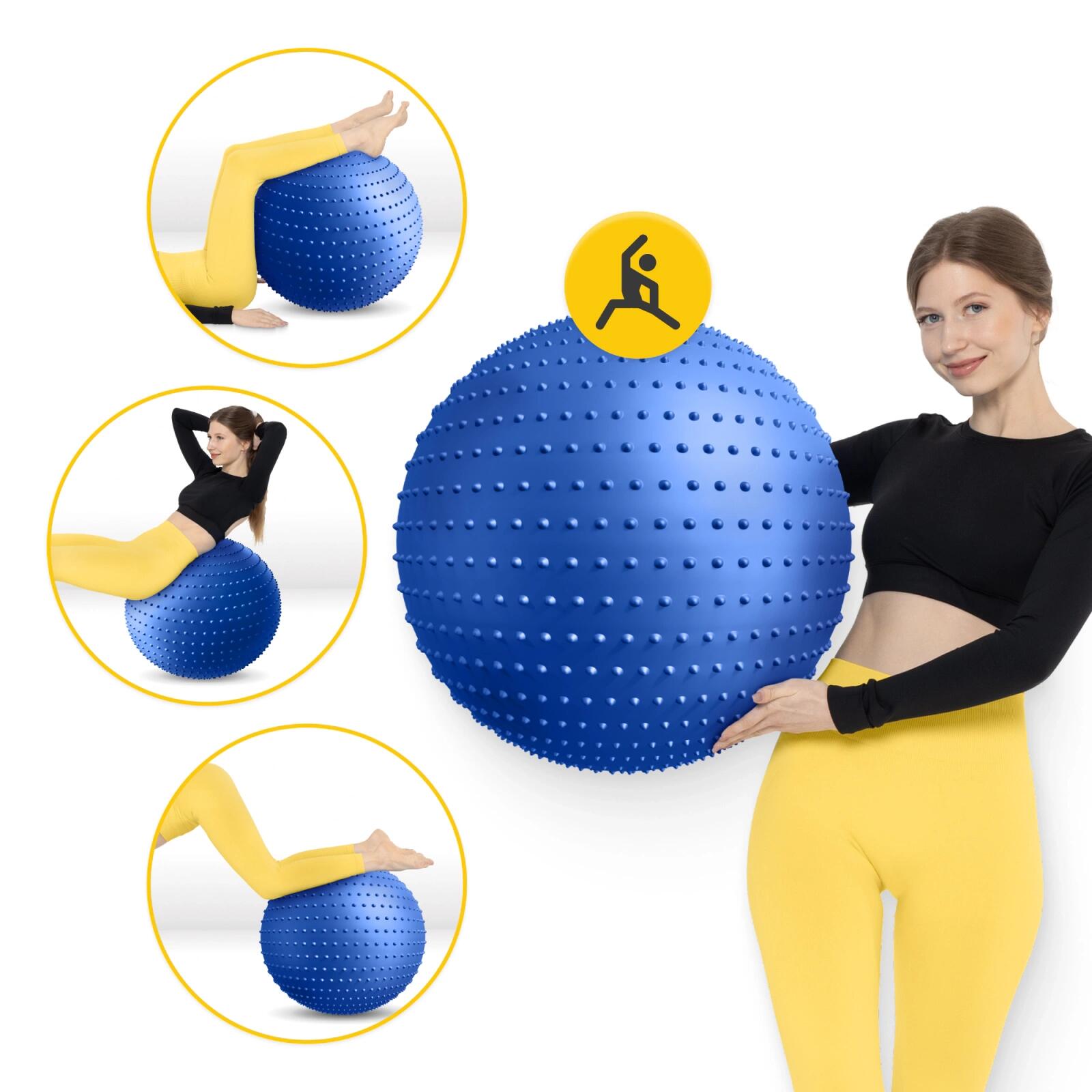 Piłka dmuchana do ćwiczeń z wypustkami 4FIZJO 65 cm 2/7