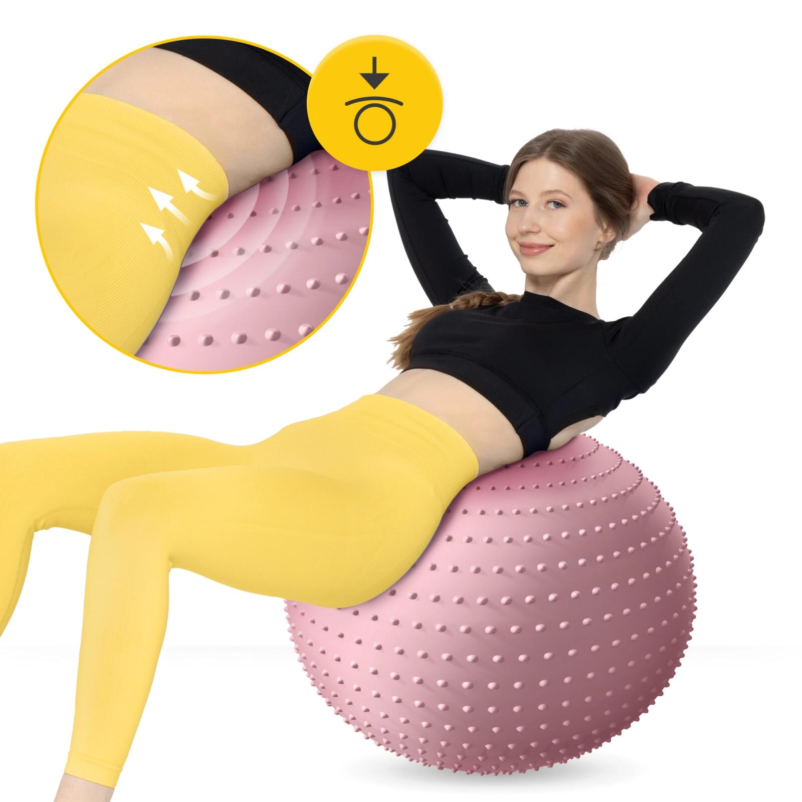 Piłka dmuchana do ćwiczeń z wypustkami 4FIZJO 65 cm 3/7