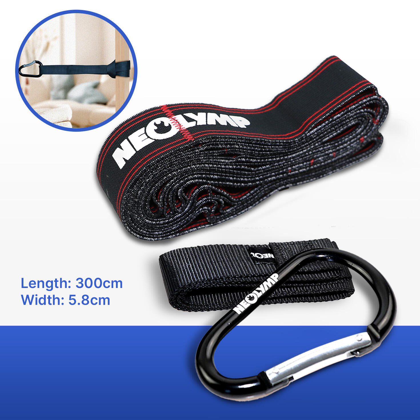 Fitnessbänder Set– Widerstandsbänder mit Multianker Krafttraining, Gymnastikband 2/7