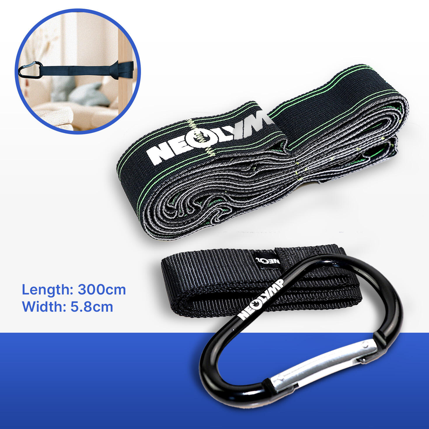 Fitnessbänder Set– Widerstandsbänder mit Multianker Krafttraining, Gymnastikband 2/7