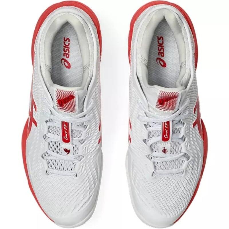 Tênis Asics Court FF 3 Novak Clay Branco Vermelho 5/5