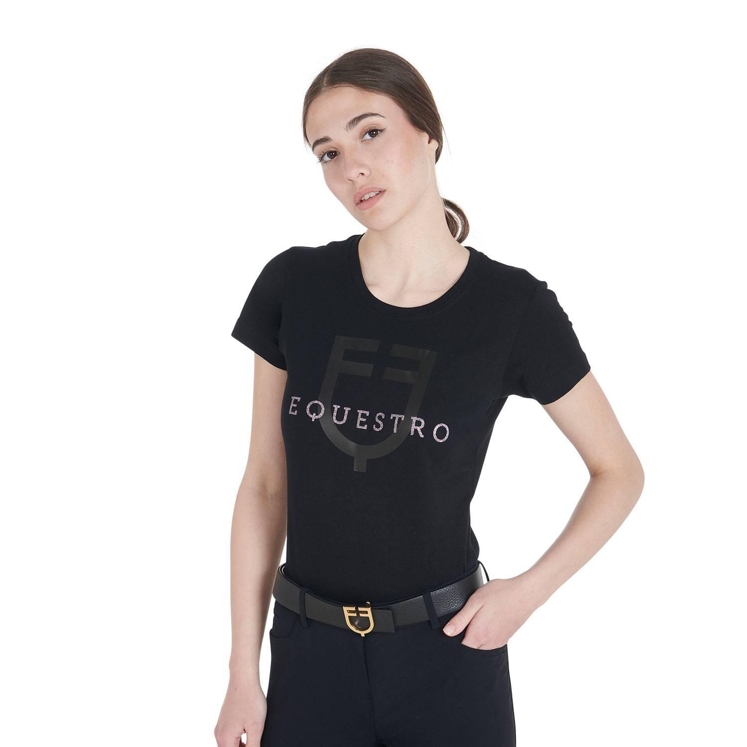 T-shirt ajusté avec logo à paillettes - Equestro 4/5