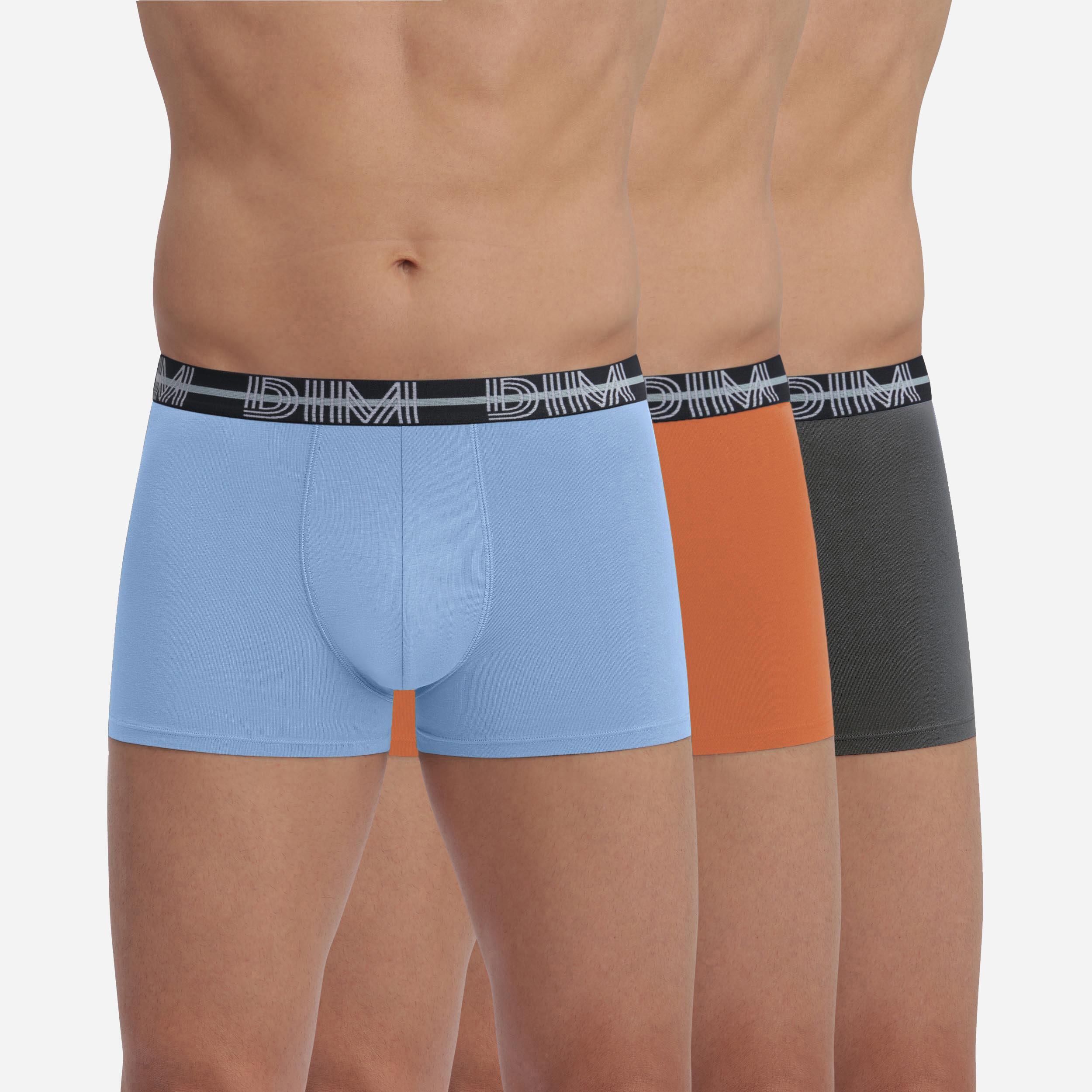 Dim - Lot De 3 Boxers Coton Homme Powerful - Caleçon - Bleu - Decathlon