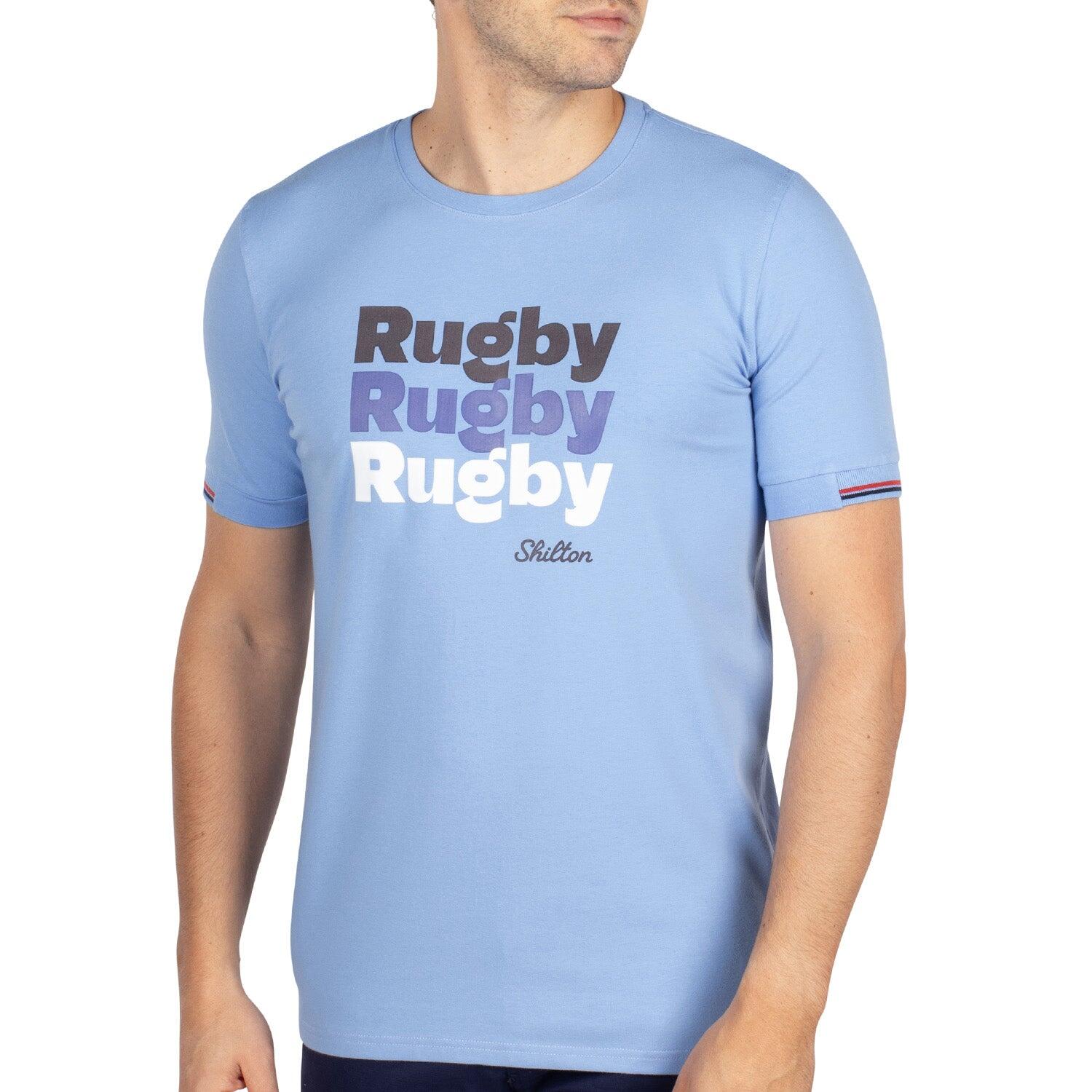 Shilton - T-shirt Triple Rugby Homme - T-shirt Manches Courtes - Bleu - 60 5xl - Decathlon