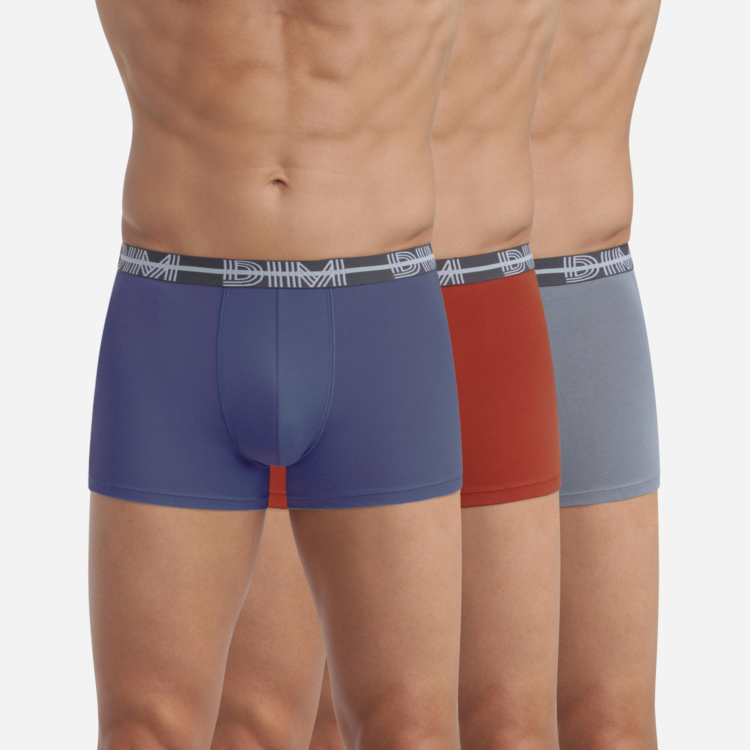 Dim - Lot De 3 Boxers Coton Homme Powerful - Caleçon - Beige|kaki - Decathlon