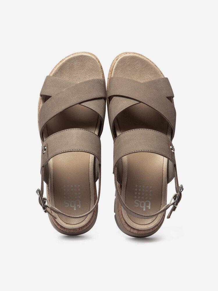 Sandales compensées Femme - ZAGARIA Taupe 3/4