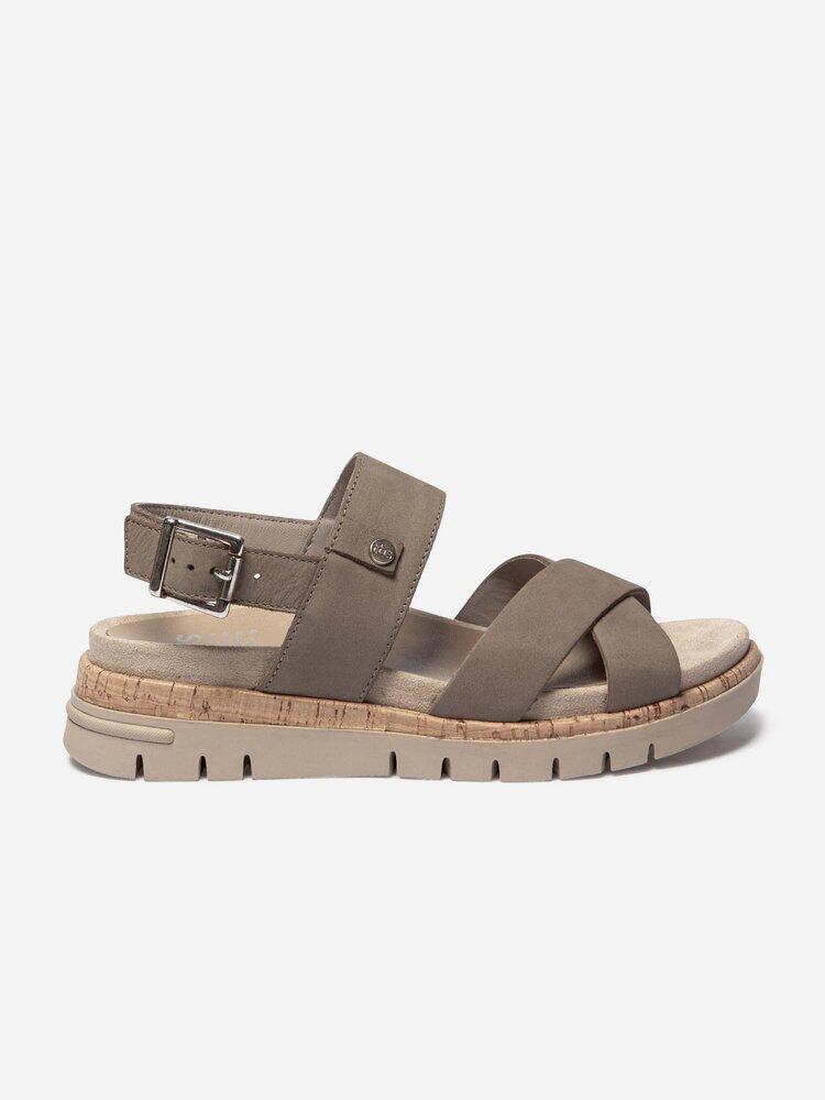 Sandales compensées Femme - ZAGARIA Taupe 1/4