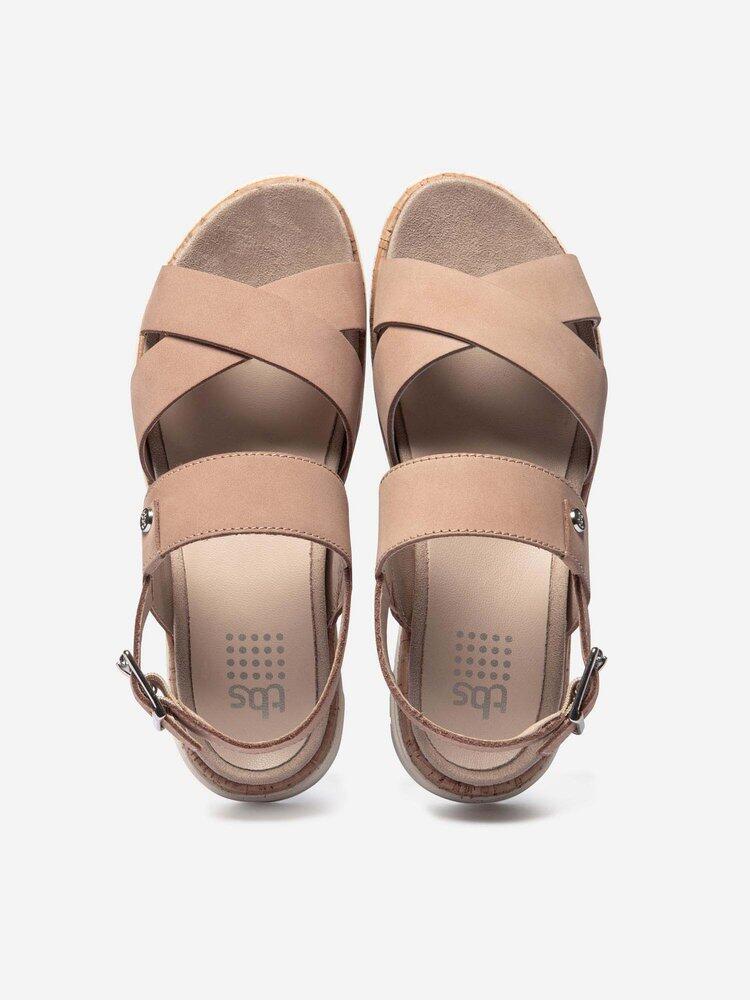 Sandales compensées Femme - ZAGARIA Beige 3/4