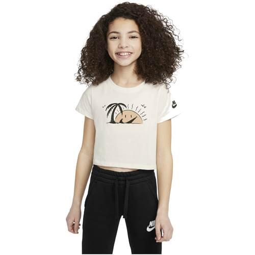 Koszulka sportowa dziewczęca Nike Sun Swoosh Crop