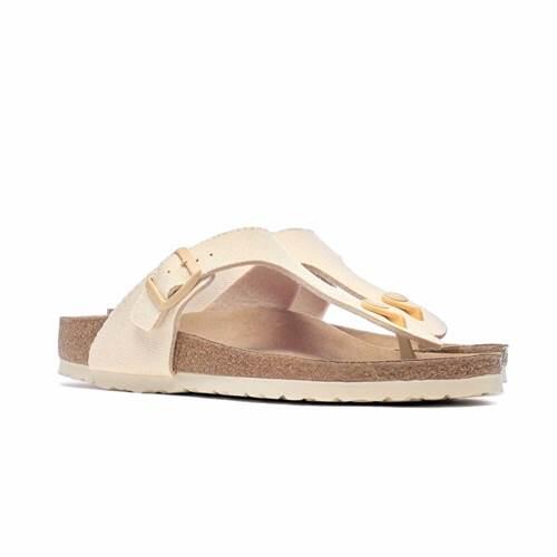 Klapki damskie Birkenstock Gizeh Tex Canvas Eggshell Veg