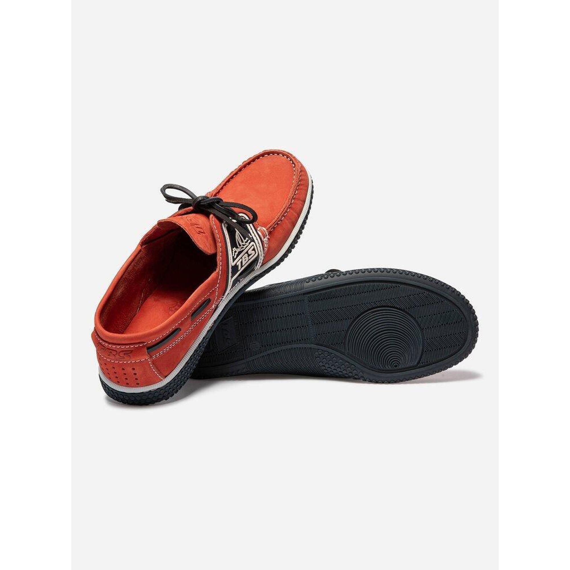 Chaussures bateau Homme - GLOBEK Orange / Navy