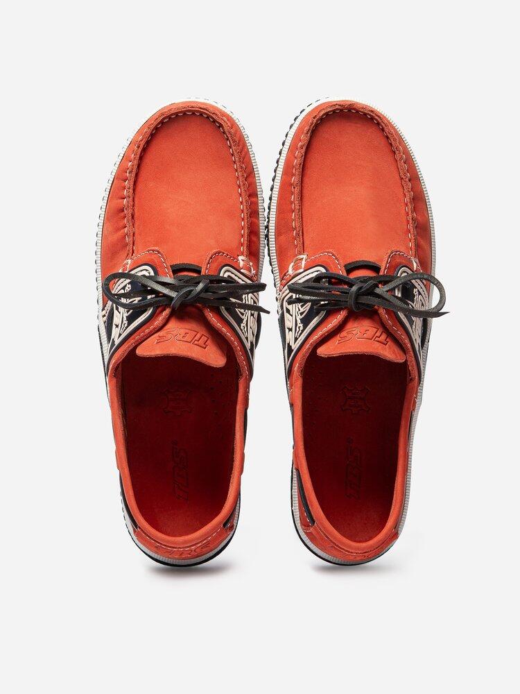 Chaussures bateau homme GLOBEK Orange / Navy 3/7
