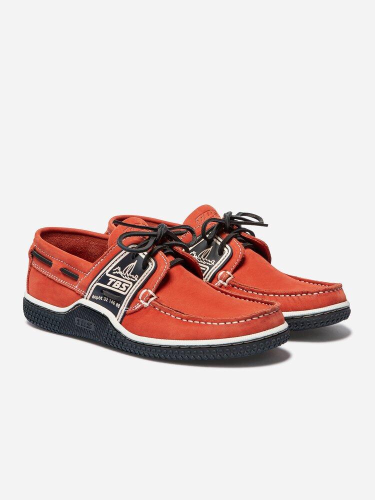 Chaussures bateau homme GLOBEK Orange / Navy 2/7