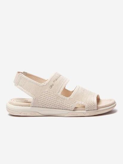 Sandales plates Femme - JAZKNIT Chine Lin + Gold