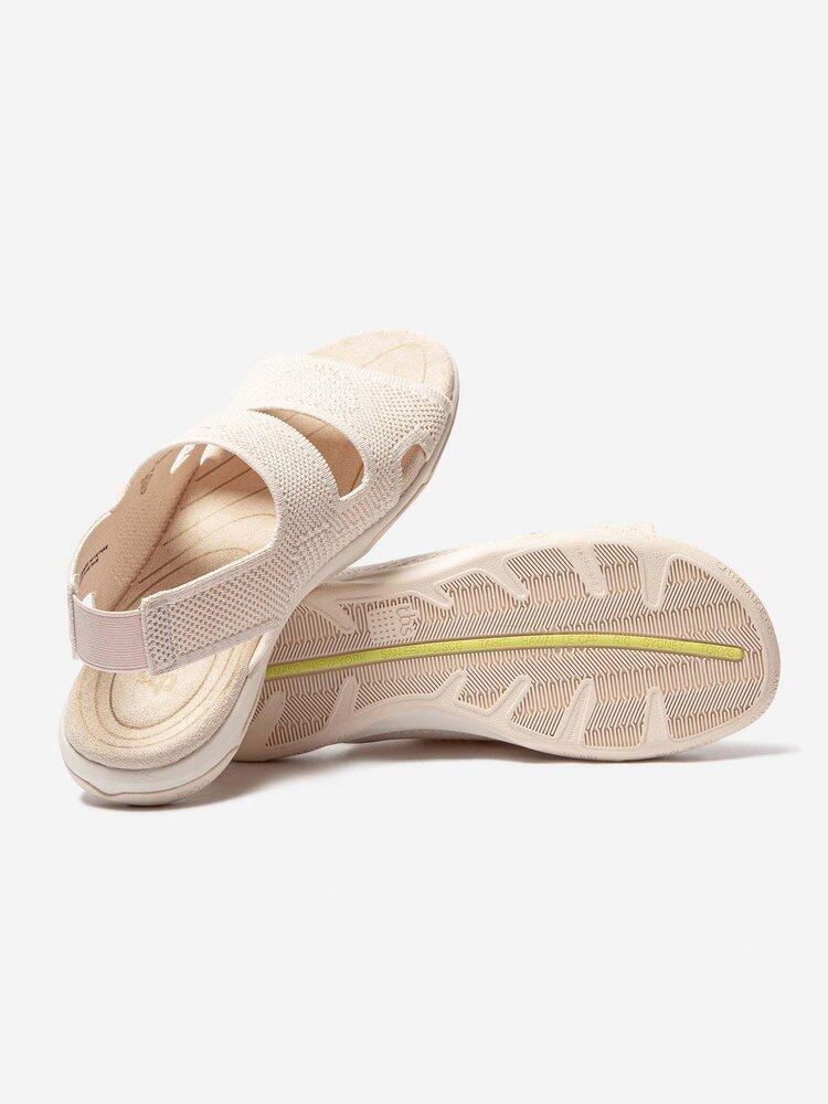 Sandales plates Femme - JAZKNIT Chine Lin + Gold 4/4