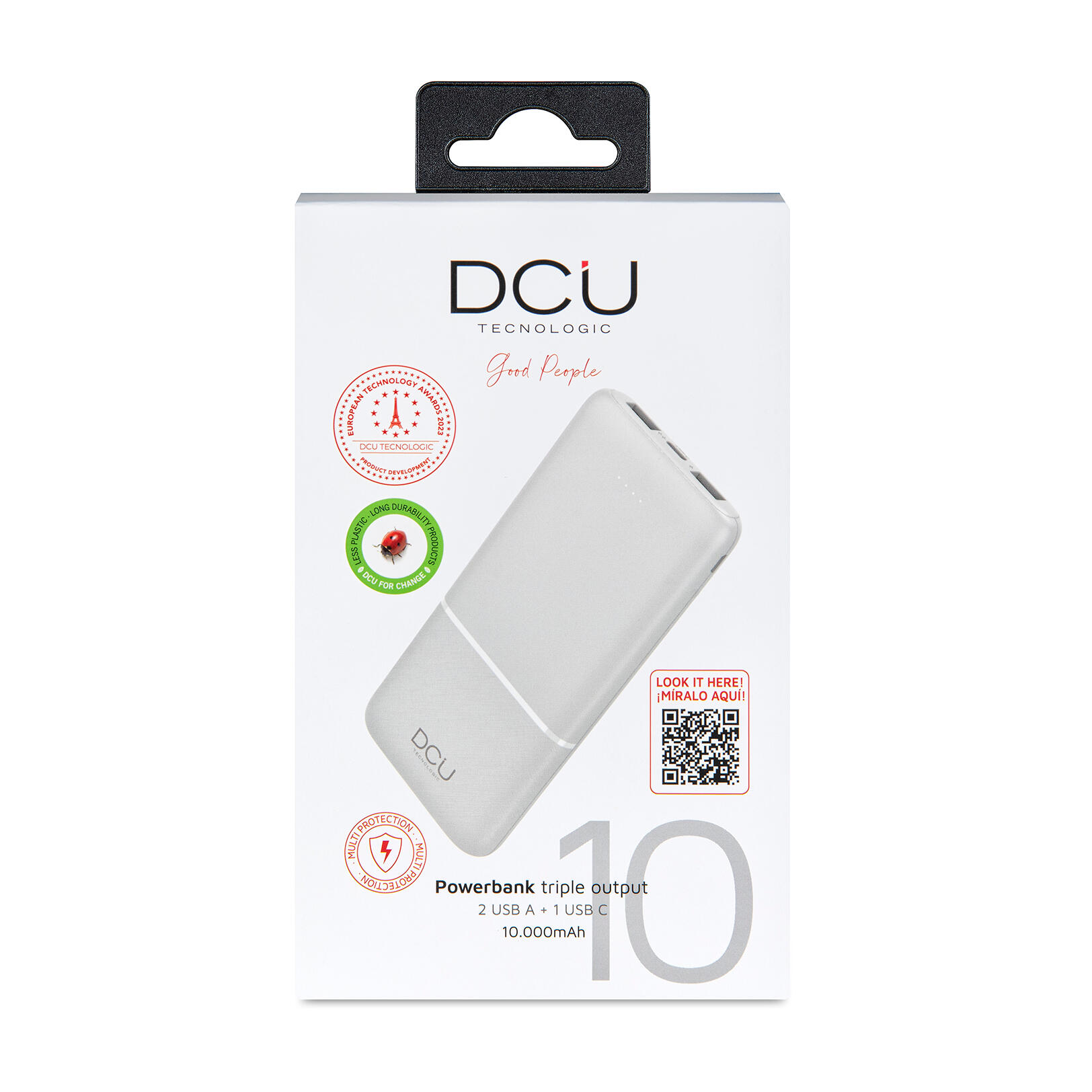 Power Bank 10.000mAh con triple salida USB blanco 3/5