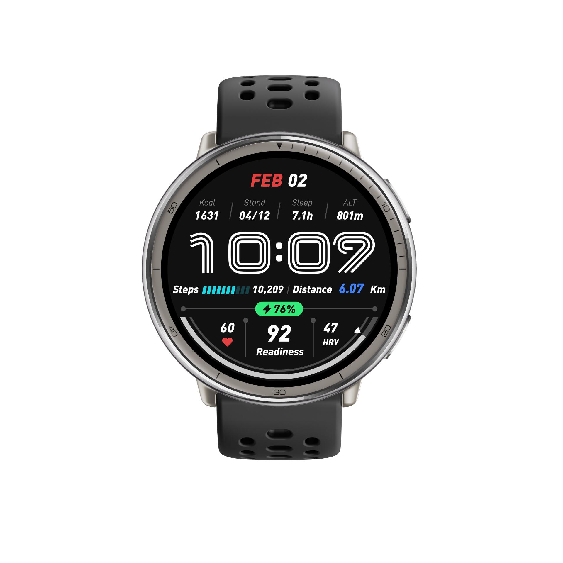 Amazfit Active Round Black Sport Silicone, Smart Watch 44mm - Main Image