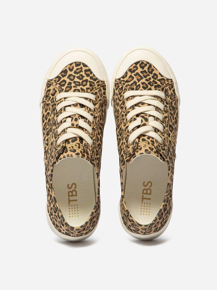Tennis toile Femme - OPIACE Leopard Beige 3/4