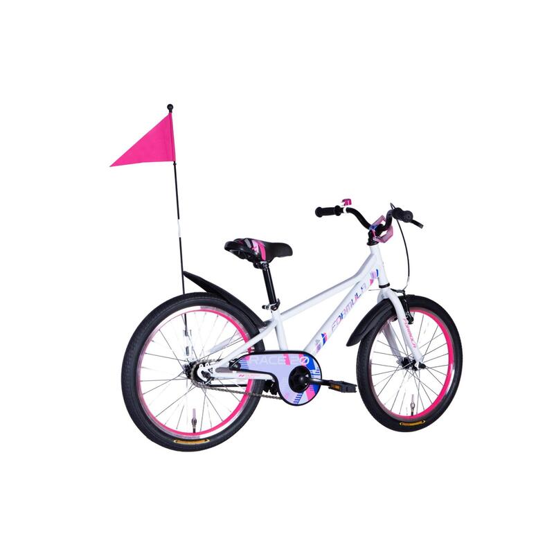 Bicicleta copii Race, 20”, 110-135 cm, 1 viteza, Alb