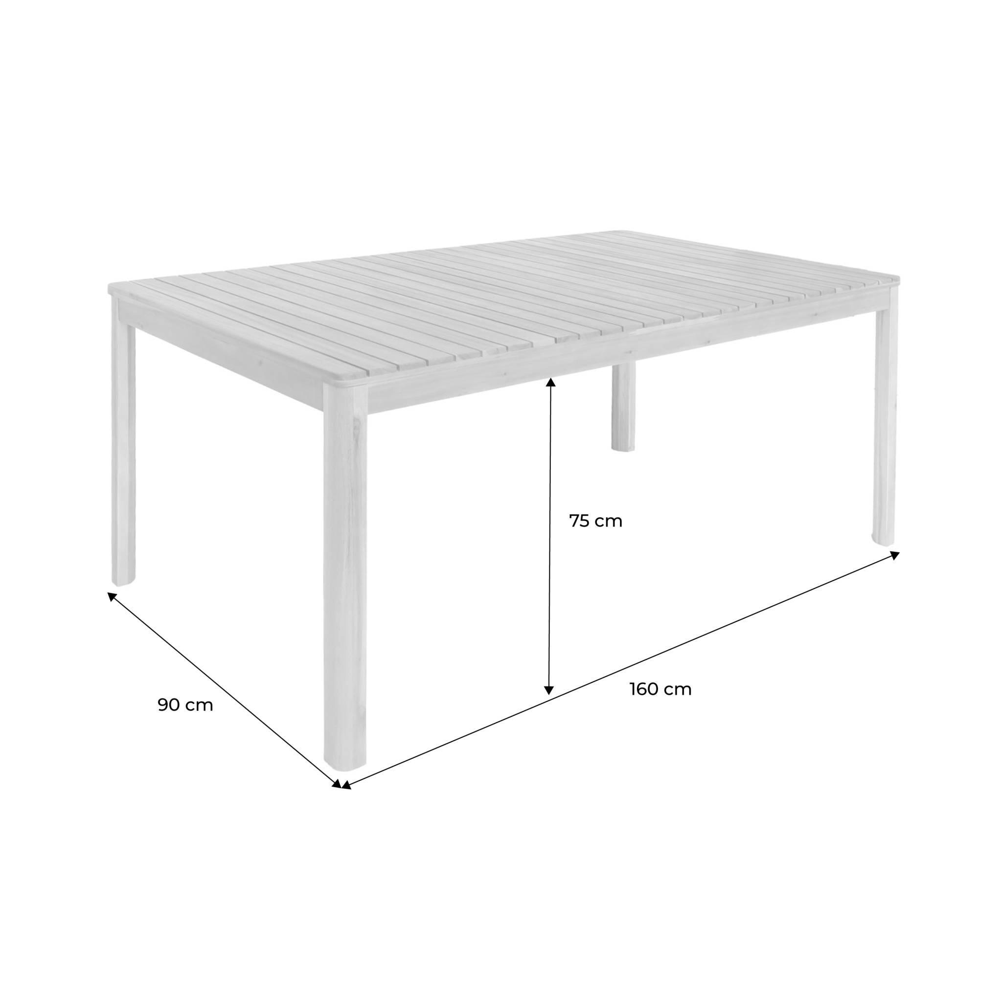 Mesa de jardim de acácia com cantos arredondados, 8 lugares, Verde caqui 4/6