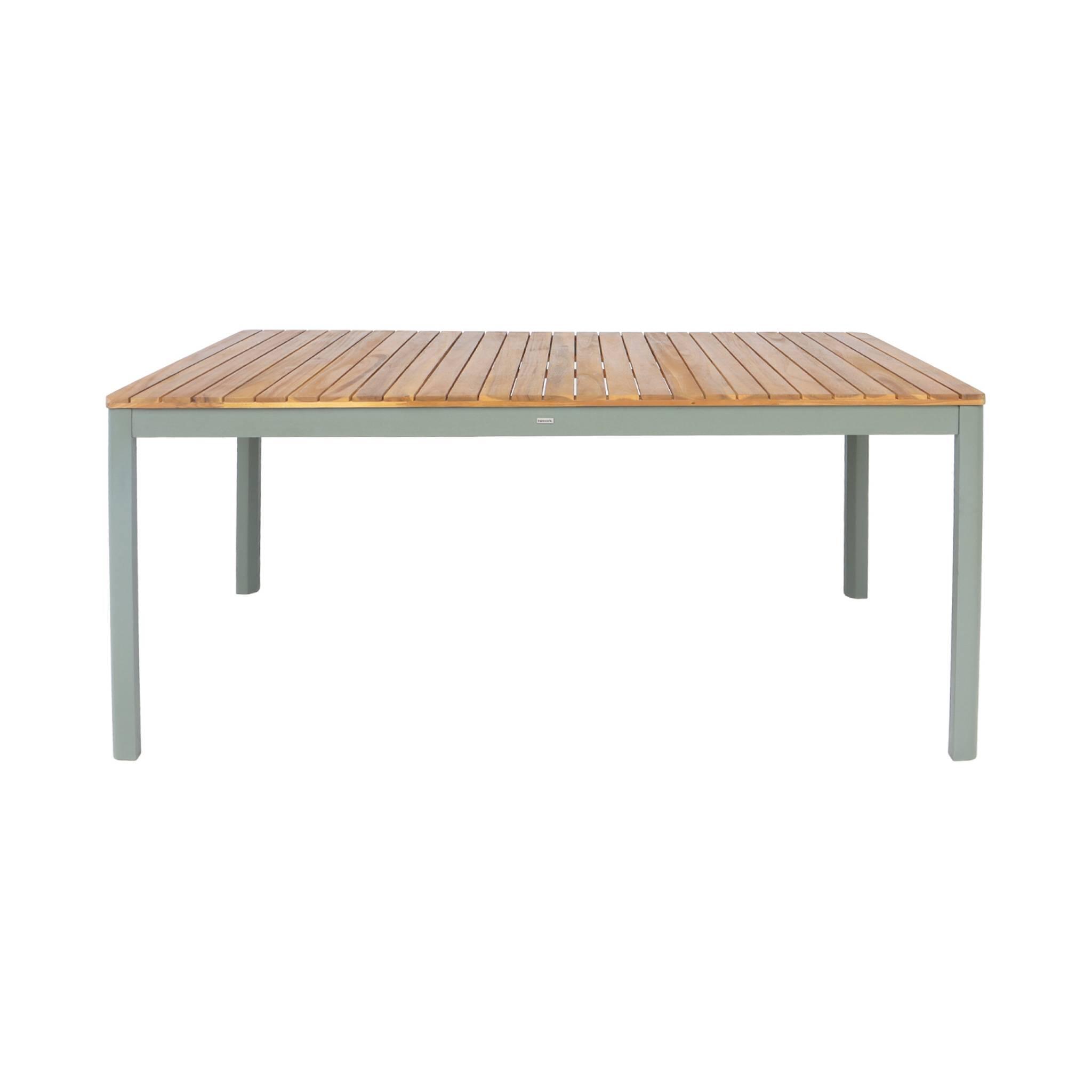 Mesa de jardim de acácia com cantos arredondados, 8 cadeiras, Verde caqui 5/5