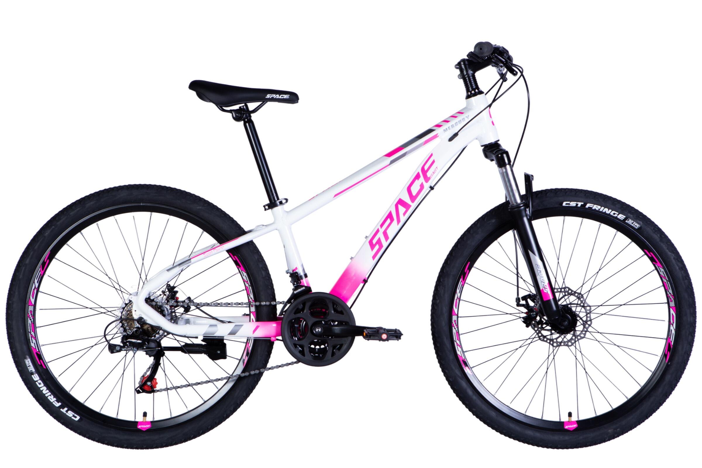 Bicicleta Mercury Aluminiu, 26″, 145-170 cm, 21 viteze, Alb/Roz