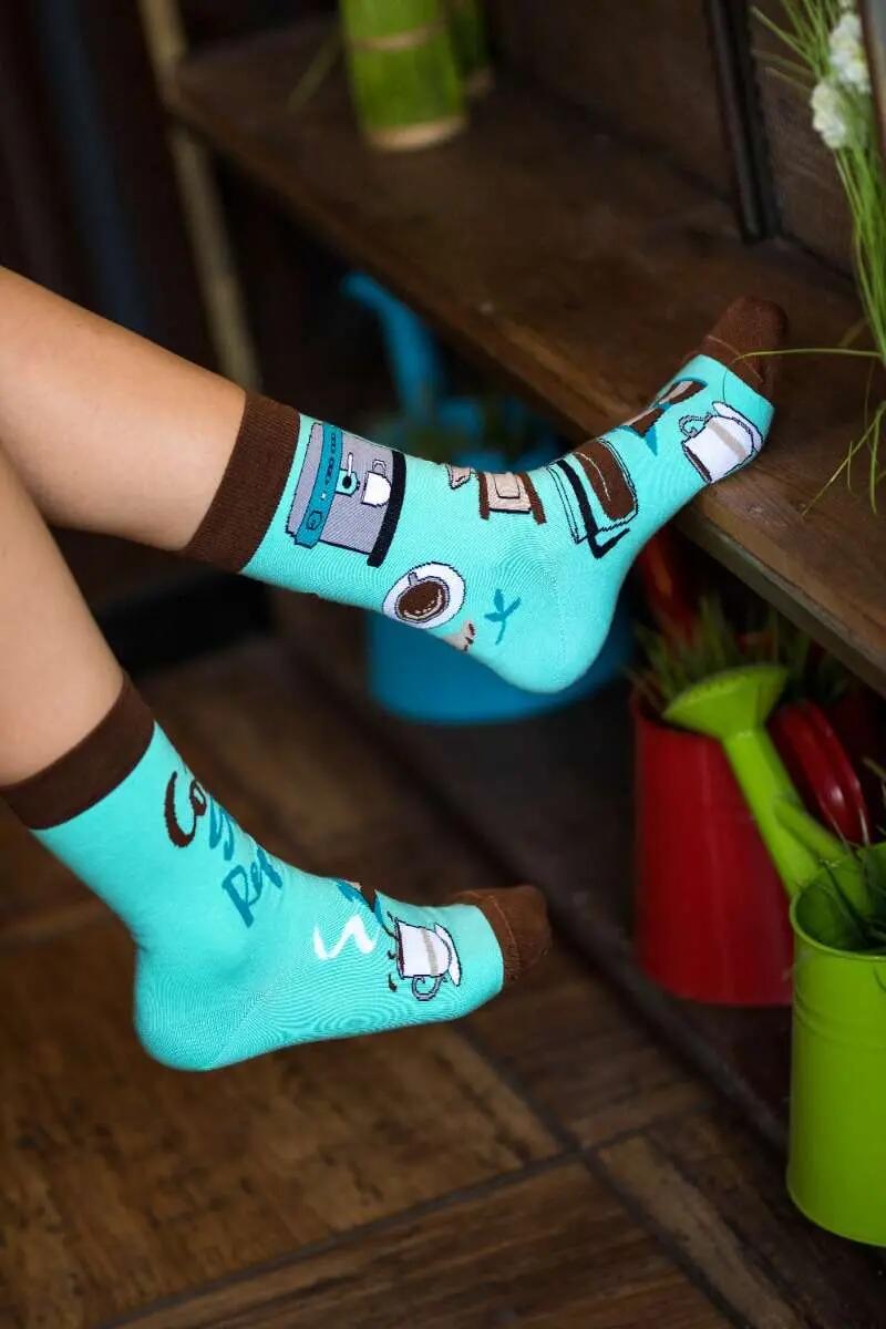 Sosete bumbac Arty Socks Coffee Maro Turcoaz 4/6