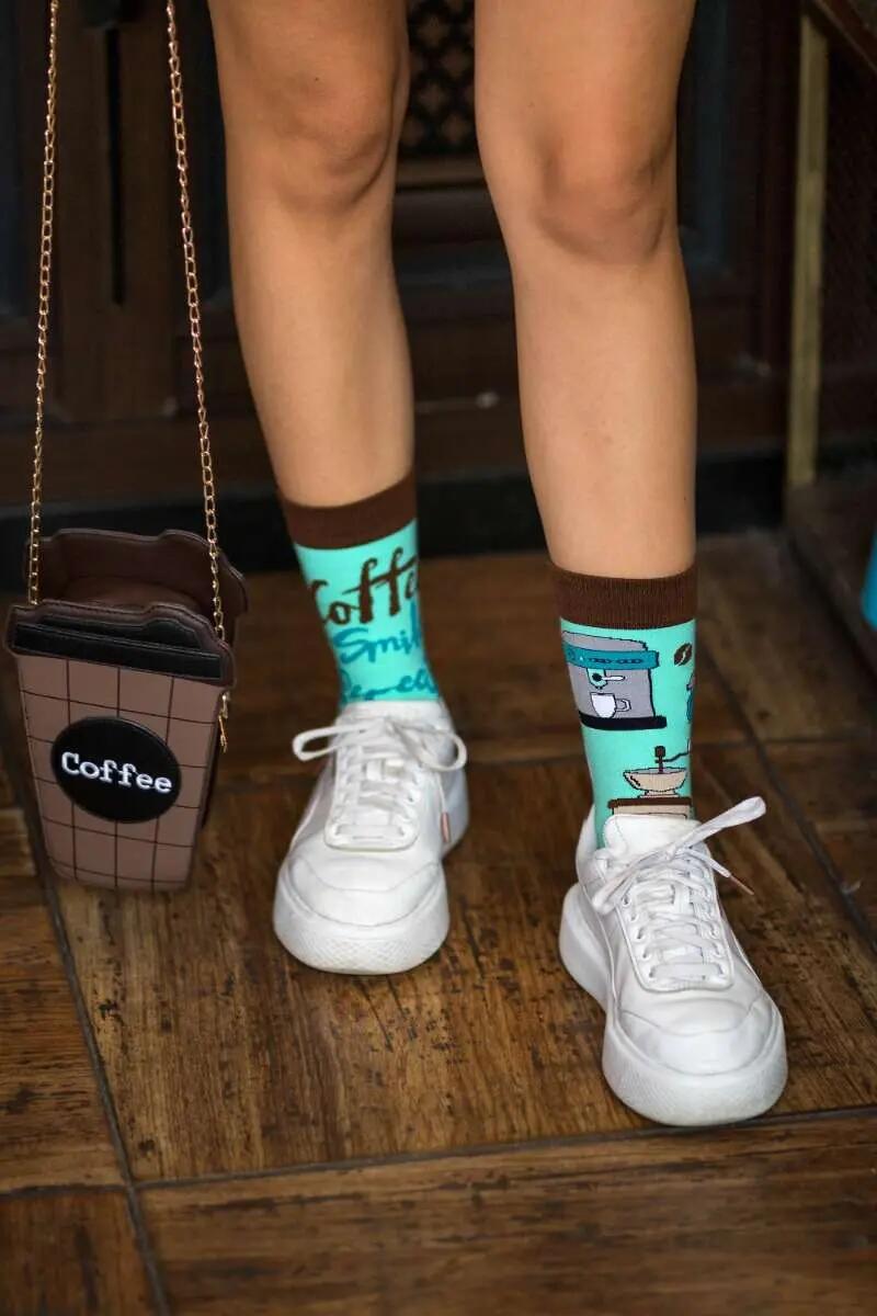 Sosete bumbac Arty Socks Coffee Maro Turcoaz 6/6