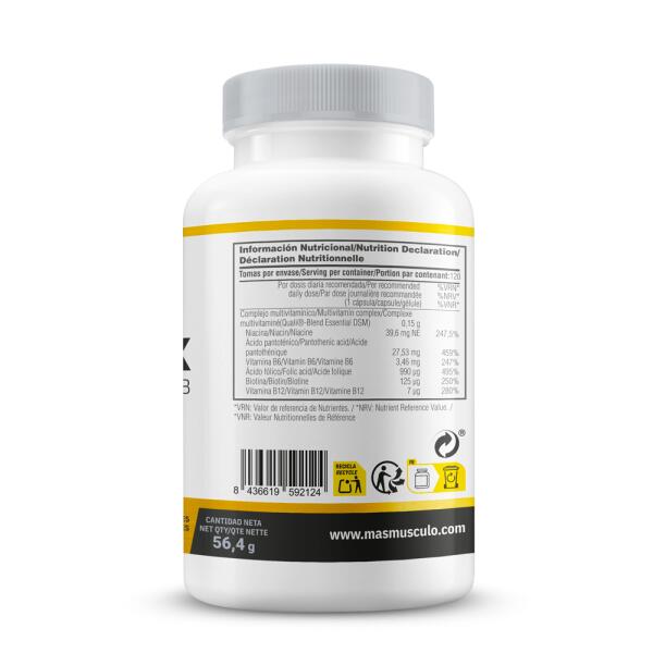 B-Complex DSM® (Vitamine B-complex) - 120 plantaardige capsules MASmusculo 3/5
