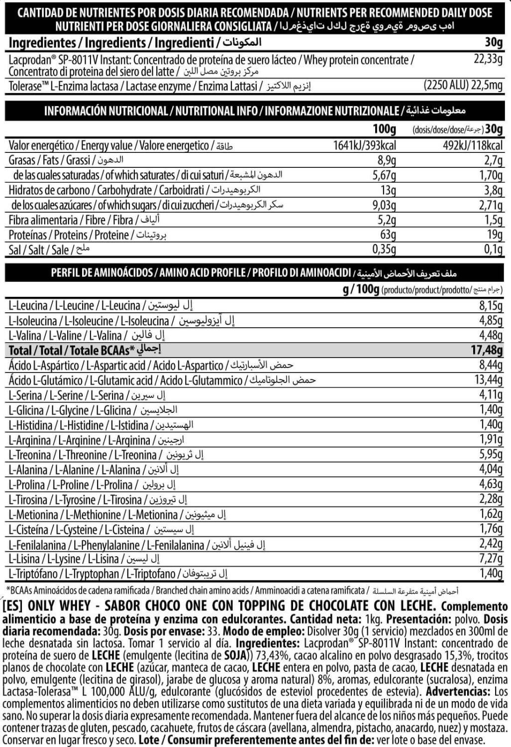 Only Whey ONE PIECE® Original - 1Kg Chocolate BIG 4/5